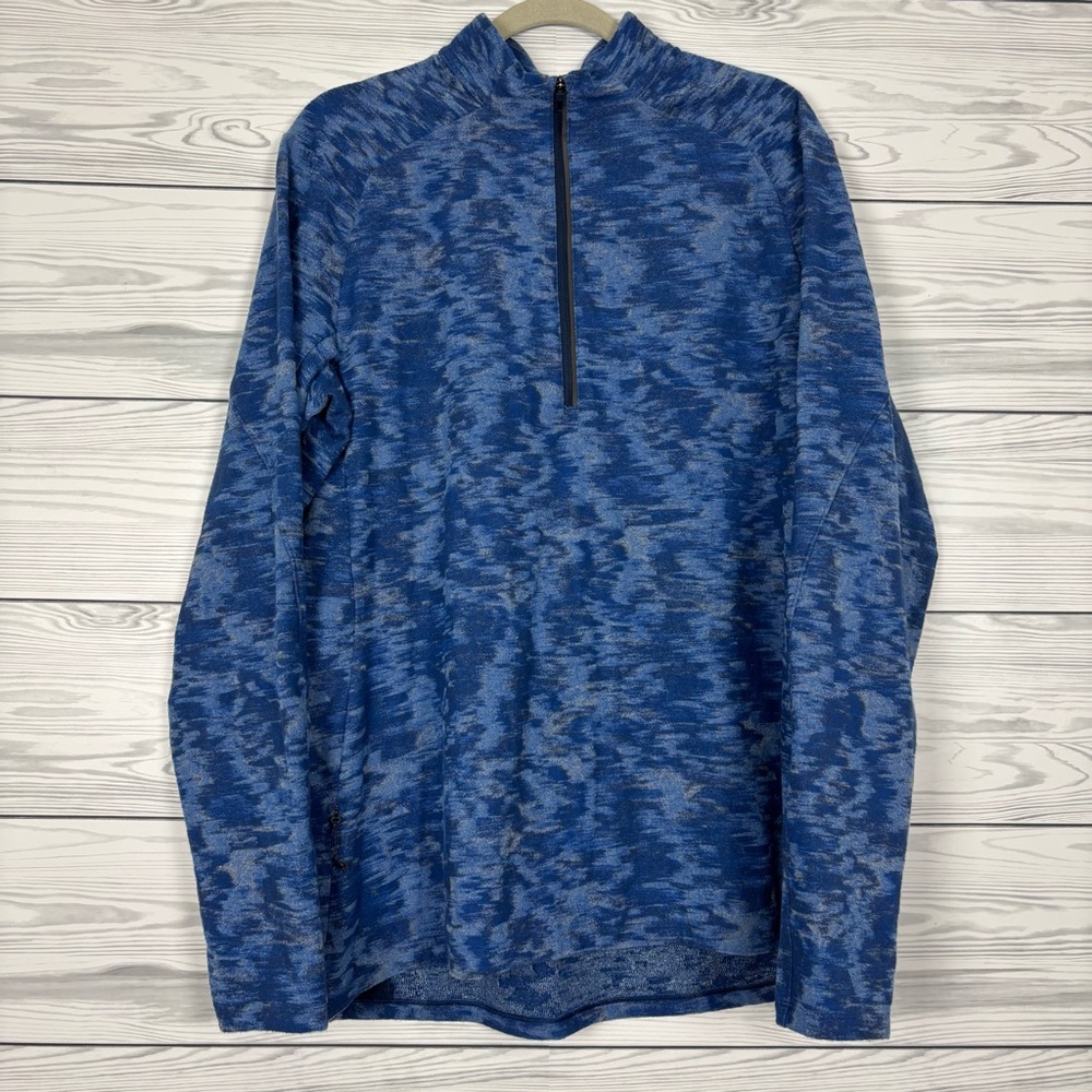 Lululemon Men’s Surge Warm Half Zip Pullover Mini Jacquard Mineral Blue Size XL
